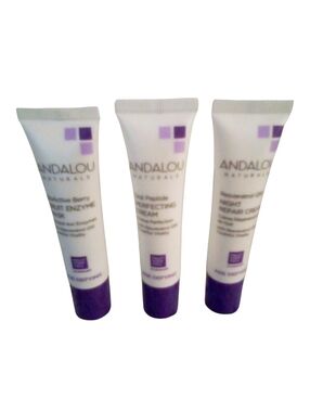 Andalou Naturals 3 Piece Bundle Enzyme Mask Perfecting Cream Night Repair Cream